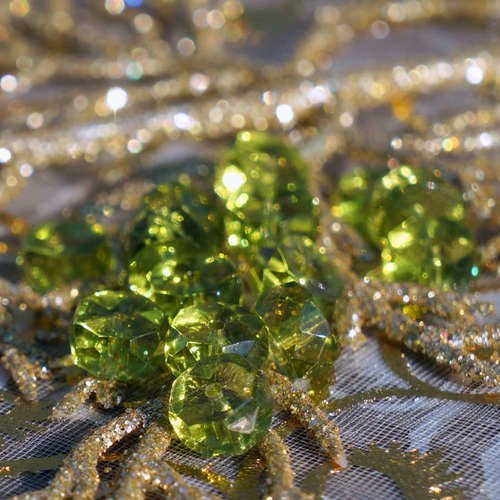 Clair vert olive avec disque en verre perles à facettes rondes plates en tchèque plat de pièce de mo sku-16886