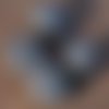 4pcs noir mat bicone rustique pyramide noire perle toupie spirale en verre soucoupe volante ufo tchè sku-17706