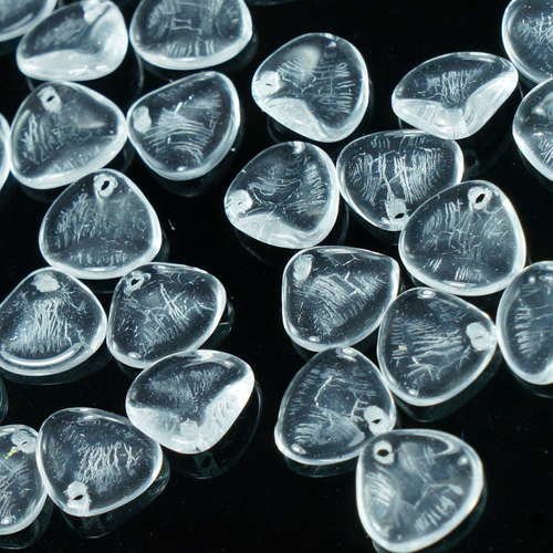 50pcs cristal tchèque de pétale de rose perles de verre preciosa pressé fleur plat de de de 8 mm x 7 sku-17994