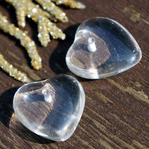 Verre clair cœur de perles transparentes coeur de la perle de la saint-valentin de tchèque de mariag sku-17034