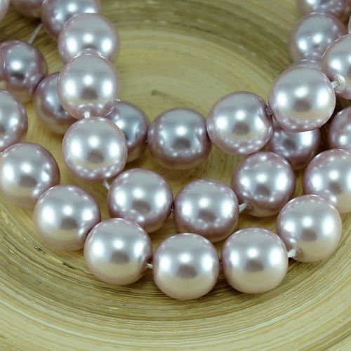 La lumière violette perle de verre tchèque ronde perles de imitations de fines 12mm 6pcs sku-26993