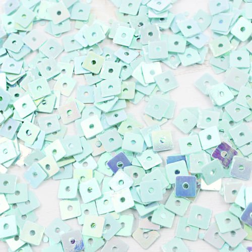 20g de lumière bleu-vert de la mer turquoise ab plat carré de paillettes confettis à coudre sur la b sku-40111