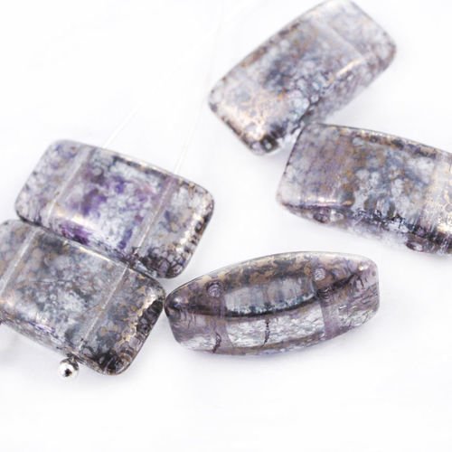 8pcs cristal de terre cuite de cuivre verre tchèque transporteur 2 trous connecteur tube de perles d sku-39727
