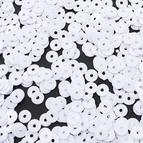 20g de blanc mat rond plat paillettes confettis à coudre sur la broche de la broderie 4mm trou 1mm sku-40114
