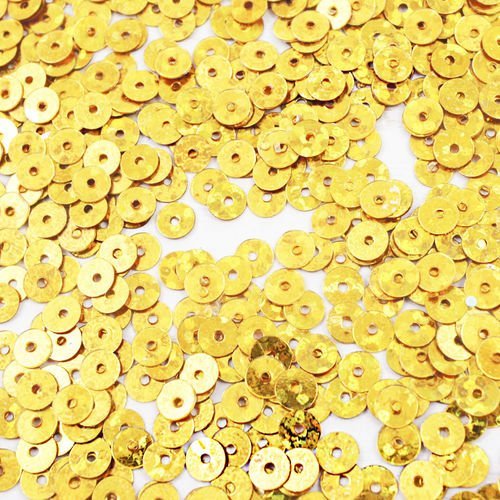 20g metallic or jaune glitter sparkle plate ronde paillettes confettis à coudre sur la broche de la  sku-40095