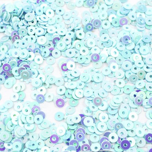20g de lumière mer d'un bleu turquoise ab plate ronde paillettes confettis à coudre sur la broche de sku-40105