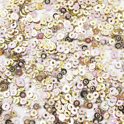 20g metallic or et de lumière capri rose rond plat paillettes confettis à coudre sur la broche de la sku-40109