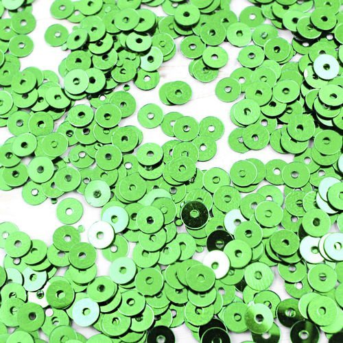 20g métallique vert rond plat paillettes confettis à coudre sur la broche de la broderie 4mm trou 1m sku-40115