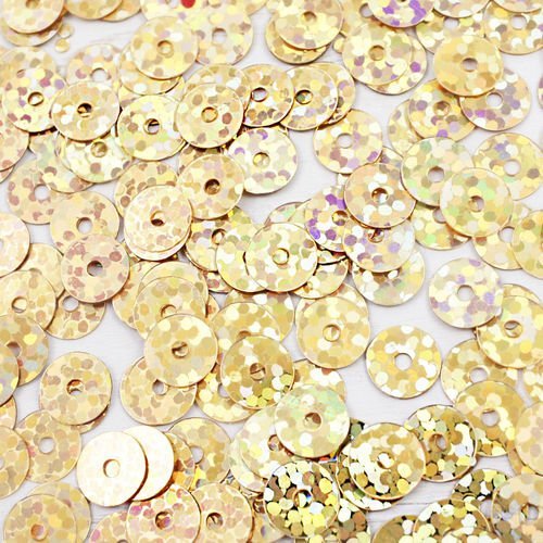 20g metallic gold holo glitter sparkle rond paillettes confettis plat à coudre sur la broche de la b sku-40091