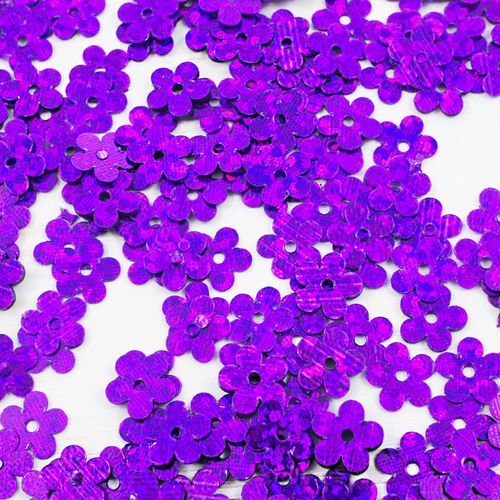 20g metallic pourpre violet en forme de fleur paillettes confettis plat à coudre sur la broche de la sku-40125