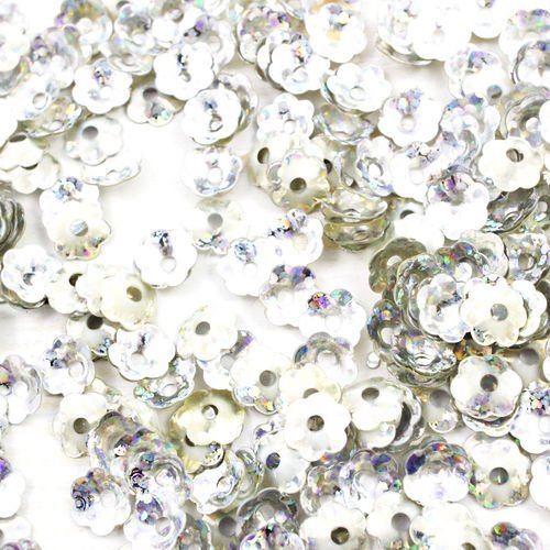 20g metallic argent holographique glitter sparkle en forme de fleur de la coupe de paillettes confet sku-40132