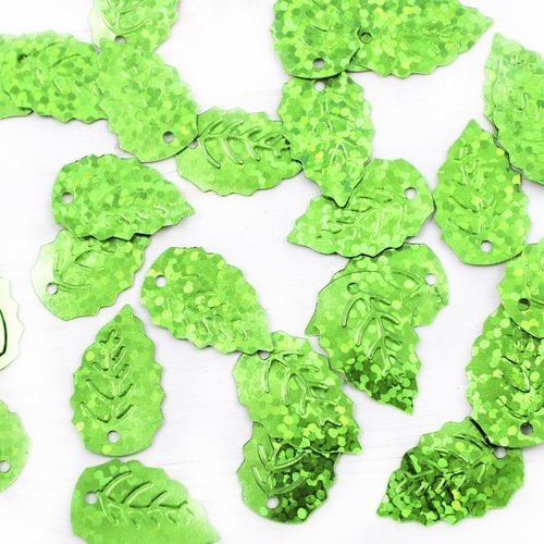 20g vert glitter sparkle forme de la feuille de grandes paillettes confettis plat feuilles vintage c sku-40136