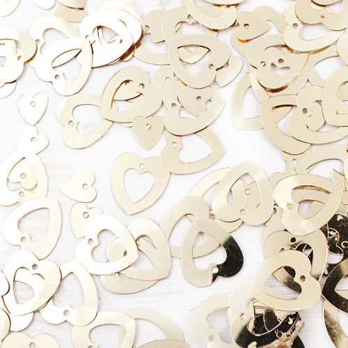20g métallique or clair mélange de plat coeur paillettes confettis valentine à coudre sur la broche  sku-40149