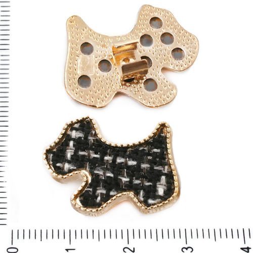2pcs noir blanc tricot or de chien de terrier de accessoires à cheveux broche enfants tchèque métal  sku-39554