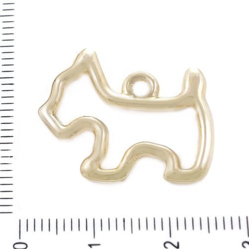 2pcs plaqué or cadre de chien animal de compagnie terrier pendentifs charms tchèque métal conclusion sku-39623