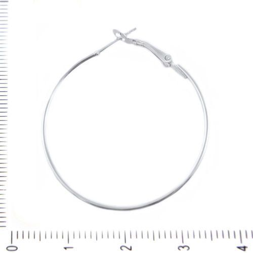 2pcs en acier inoxydable classique de perles en métal cerceau cercle de boucle d'oreille donuts 39 m sku-38891