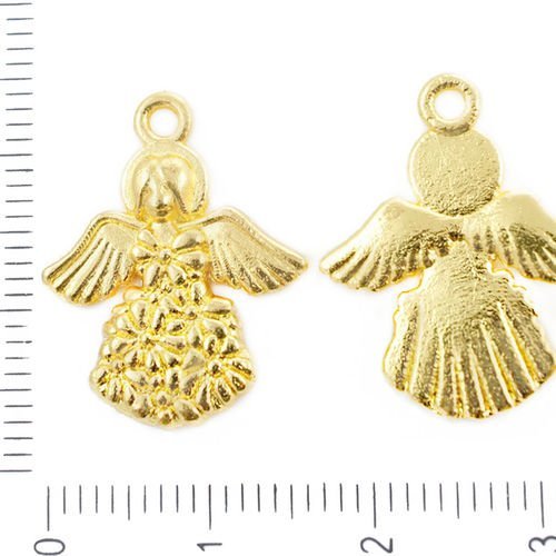 6pcs plaqué or plat ange pendentif de charme de bijoux de formuler des constatations 22mm x 17mm sku-38893