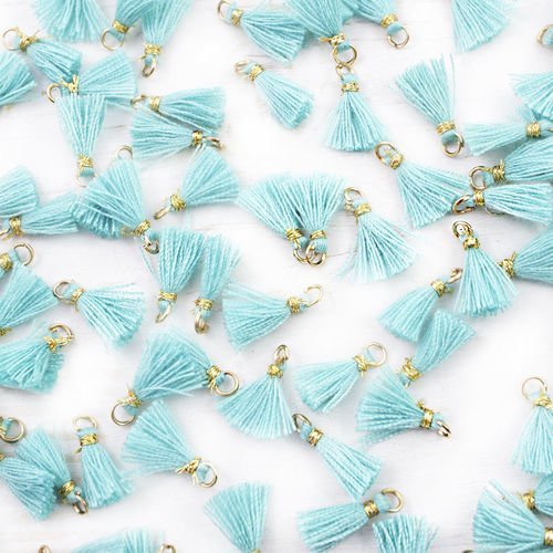 20pcs bleu turquoise du fil de coton des glands boucle d'oreille bracelet collier pendentif de charm sku-40249