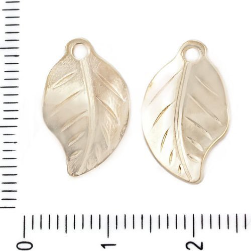 6pcs plaqué or ondulé de feuille de la nature laisse pendentifs charms tchèque métal conclusions 18m sku-39573
