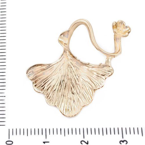 2pcs plaqué or fleur de feuilles de rameaux de la branche pendentifs charms tchèque métal conclusion sku-39637