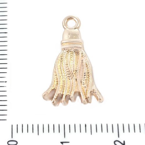 2pcs plaqué or gland pendentifs charmes boucles d'oreilles tchèque métal conclusions 20mm x 11 5 mm  sku-39631