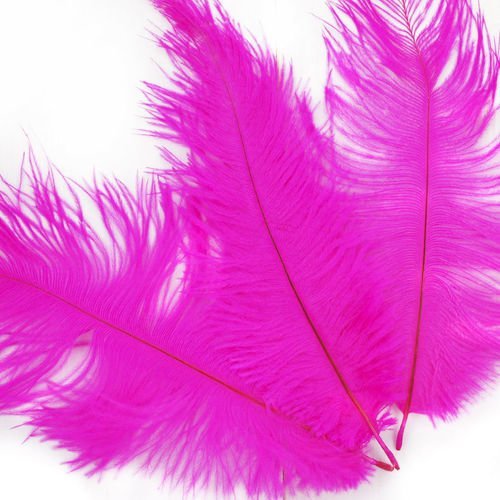 6pcs hot rose fushia teint de longues plumes de la queue fan de diy cheveux bijoux de mariage boho c sku-39421