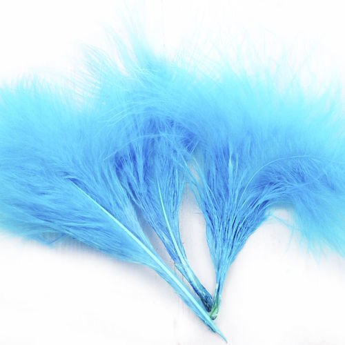 8pcs teints en bleu moelleux de plumes marabou turquie bricolage chapeau de mariage de bijoux de cos sku-39428