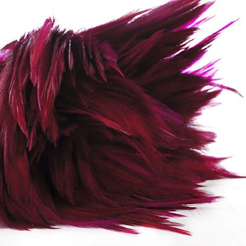 40pcs fuchsia rose rougeâtre de plumes de coq pendentif boucles d'oreilles bijoux de la chapellerie  sku-39353