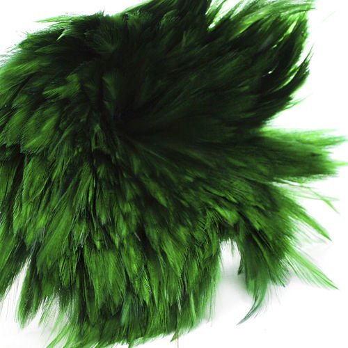 40pcs vert émeraude teint les plumes de coq pendentif boucles d'oreilles bijoux de la chapellerie se sku-39368