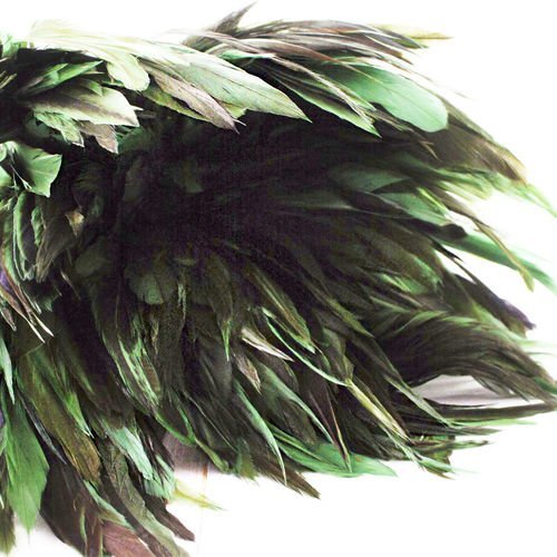 40pcs vert noir teint les plumes de coq pendentif boucles d'oreilles bijoux de la chapellerie selle  sku-39369