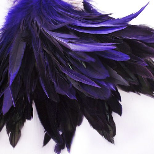 40pcs pourpre violet teint les plumes de coq pendentif boucles d'oreilles bijoux de la chapellerie s sku-39378