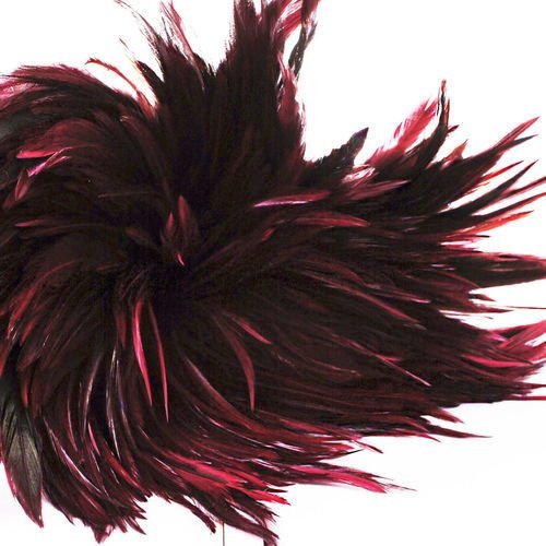 14pcs bordeaux rouge teint les plumes de coq pendentif boucles d'oreilles bijoux de la chapellerie s sku-39392