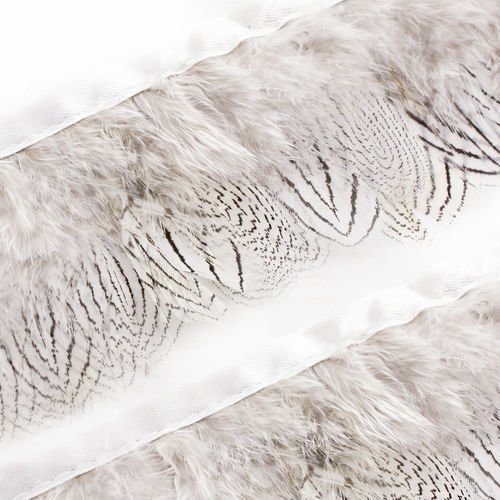 1m 3.3 ft 1.1 yd argent blanc naturel faisan plumage d'environ 100 plumes de la garniture de ruban d sku-39663