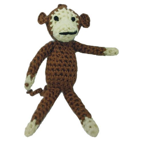Brun beige noir singe au crochet accroché à tricoter kit amigurumi bricolage enfants de l'artisanat  sku-40594
