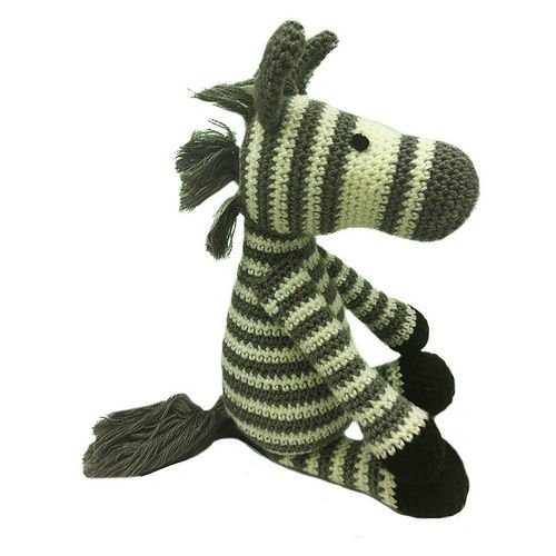 Gris brun blanc zèbre de jouets au crochet accroché à tricoter kit amigurumi bricolage enfants de l' sku-40595