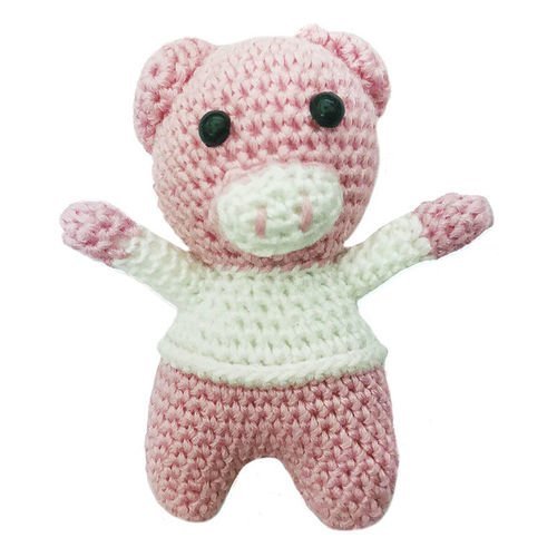 Rose blanc noir tirelire jouet crochet accroché à tricoter kit amigurumi bricolage enfants de l'arti sku-40598