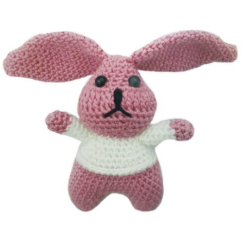 Rose blanc noir lièvre de jouets au crochet accroché à tricoter kit amigurumi bricolage enfants de l sku-40599
