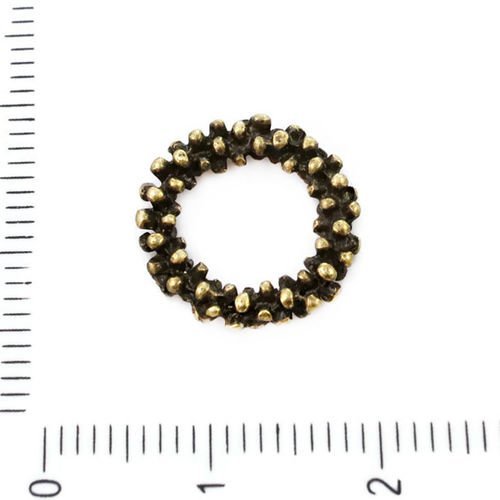 8pcs bronze antique ton donut anneau pendentifs charms tchèque métal conclusions 14mm sku-39265
