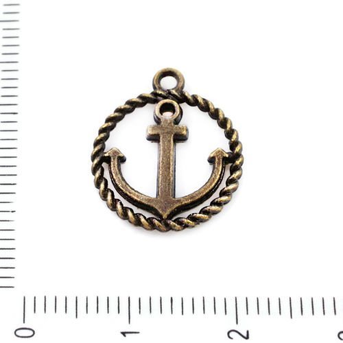 4pcs bronze antique ton ancre marine maritime pendentifs charms tchèque métal conclusions 16mm x 18m sku-39307