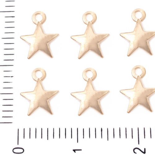 14pcs plaqué or petite étoile en forme de dôme pendentifs charms tchèque métal conclusions de 8 5 mm sku-39581