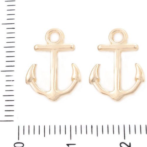 6pcs plaqué or ancre de navire de la marine de la mer de pendentifs charms tchèque métal conclusions sku-39586