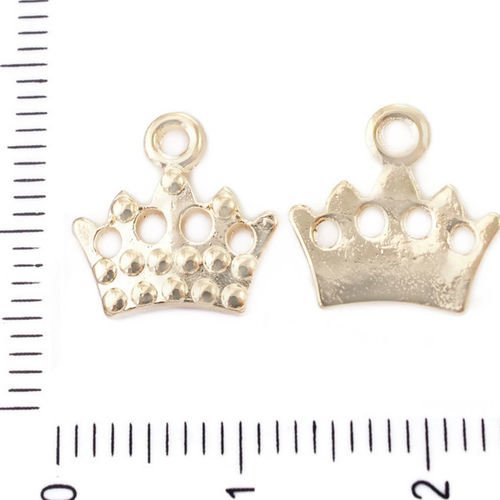 8pcs plaqué or de la couronne de roi de la reine royal pendentifs charms tchèque métal conclusions 1 sku-39589