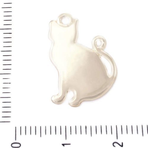 4pcs plaqué or chat animal de compagnie à plat pendentifs charms tchèque métal conclusions de 20 5 m sku-39592