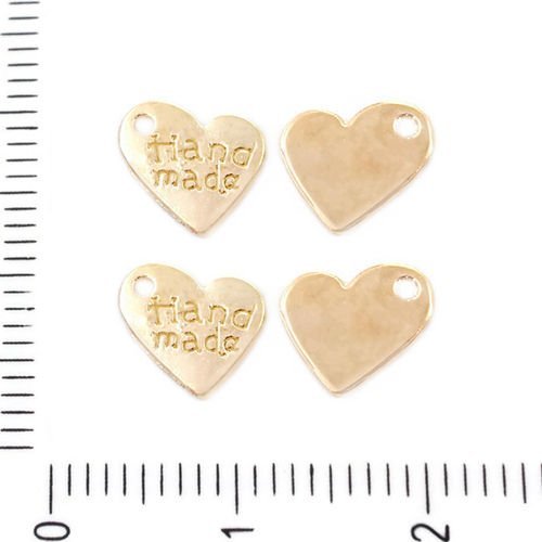 14pcs plaqué or à la main message de cœur des balises pendentifs charms tchèque métal conclusions 8m sku-39616