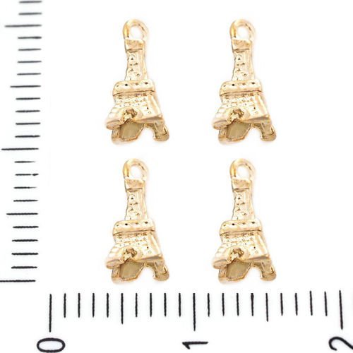 20pcs plaqué or 3d minuscule tour eiffel paris romantique pendentifs charms tchèque métal conclusion sku-39619