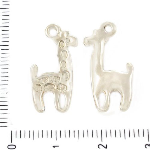 4pcs plaqué or blanc girafe d'afrique de l'animal repéré bébé enfants pendentifs charms tchèque méta sku-39632