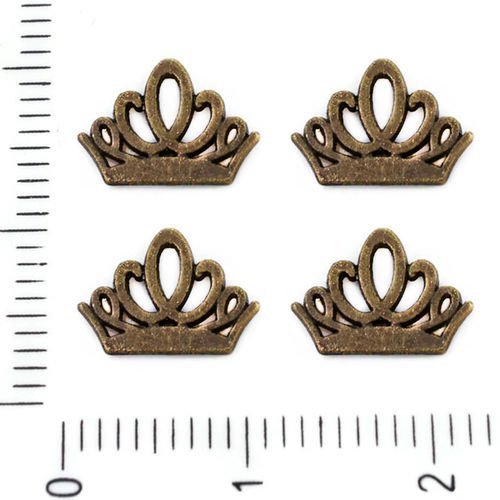 20pcs bronze antique ton plat de roi de la couronne pendentifs charms tchèque métal conclusions 8mm  sku-39315