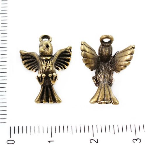 2pcs bronze antique ton oiseau pigeon colombe pendentifs charms tchèque métal conclusions 18mm x 14m sku-39314