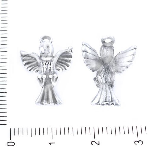 2pcs matte argent antique ton pigeon moineau hirondelle oiseau animal branche pendentifs charms tchè sku-39447