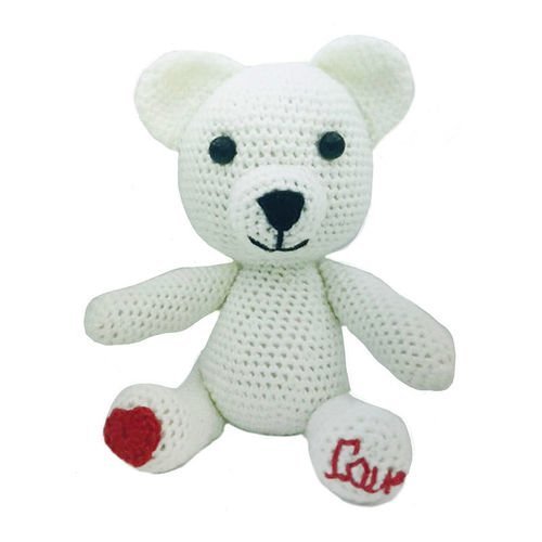 Blanc rouge noir l'ours en peluche de l'amour de jouets au crochet accroché à tricoter kit amigurumi sku-40591